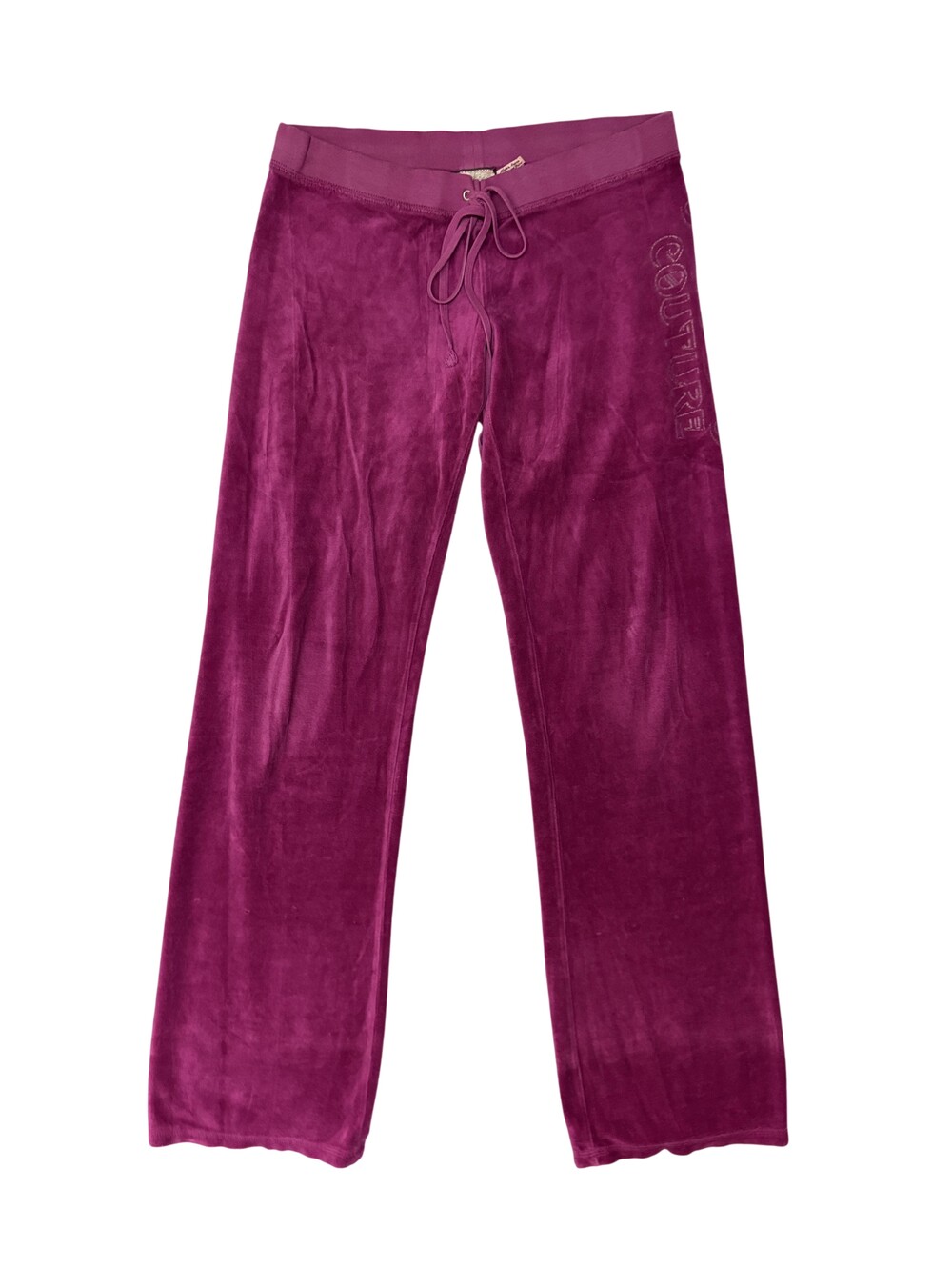Y2K Juicy Couture Sweatpants Womens Small Purple Velour Drawstring Elastic Waist
